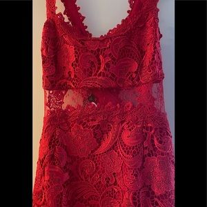 Venus Dress Red lace over Satin New never worn